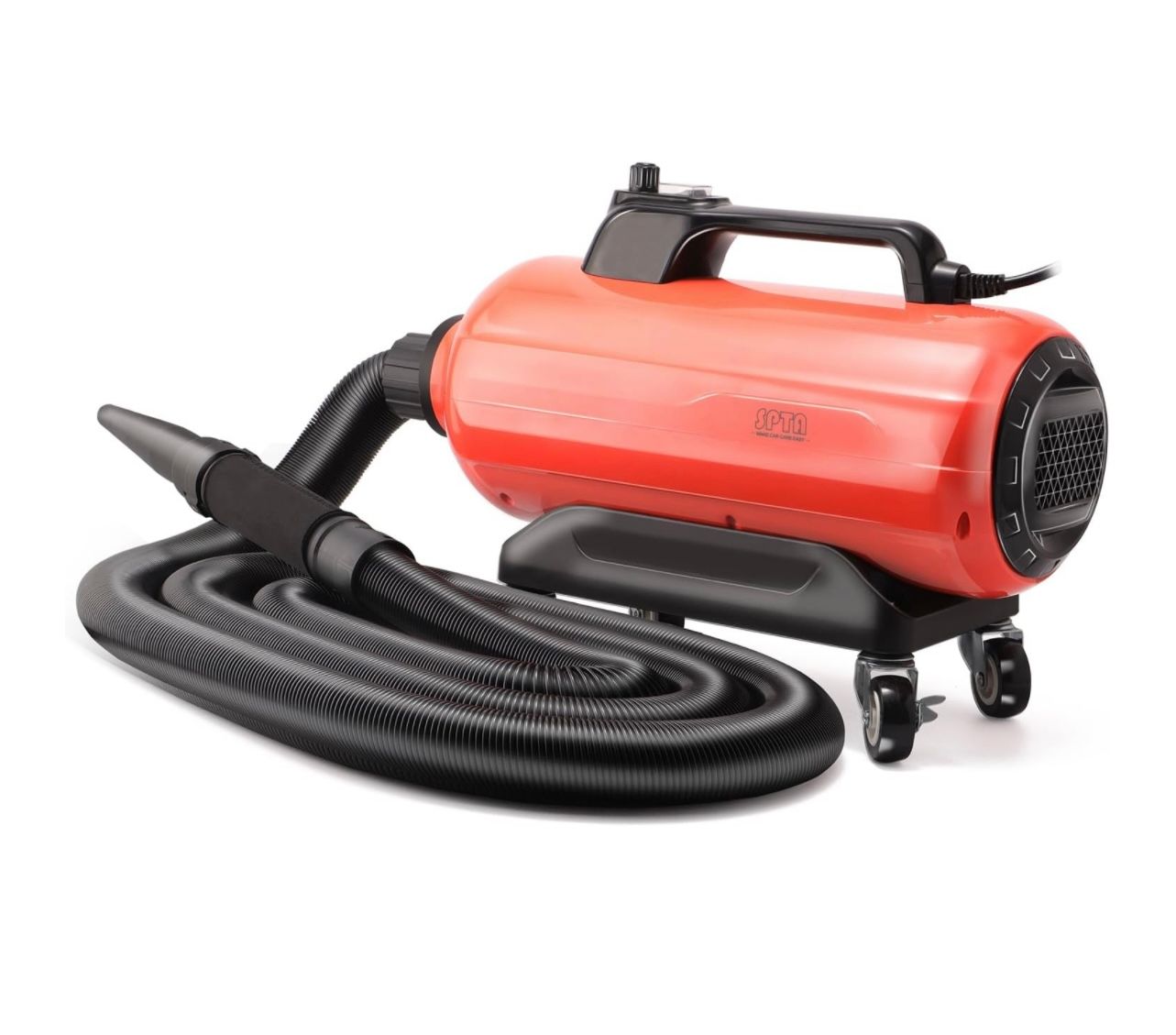 Secador de aire para coche SPTA Air Cannon, secador de coche de 3000 W, secador de coche Air Cannon con 4 ruedas y manguera flexible de 30 pies, secador de aire filtrado para coche