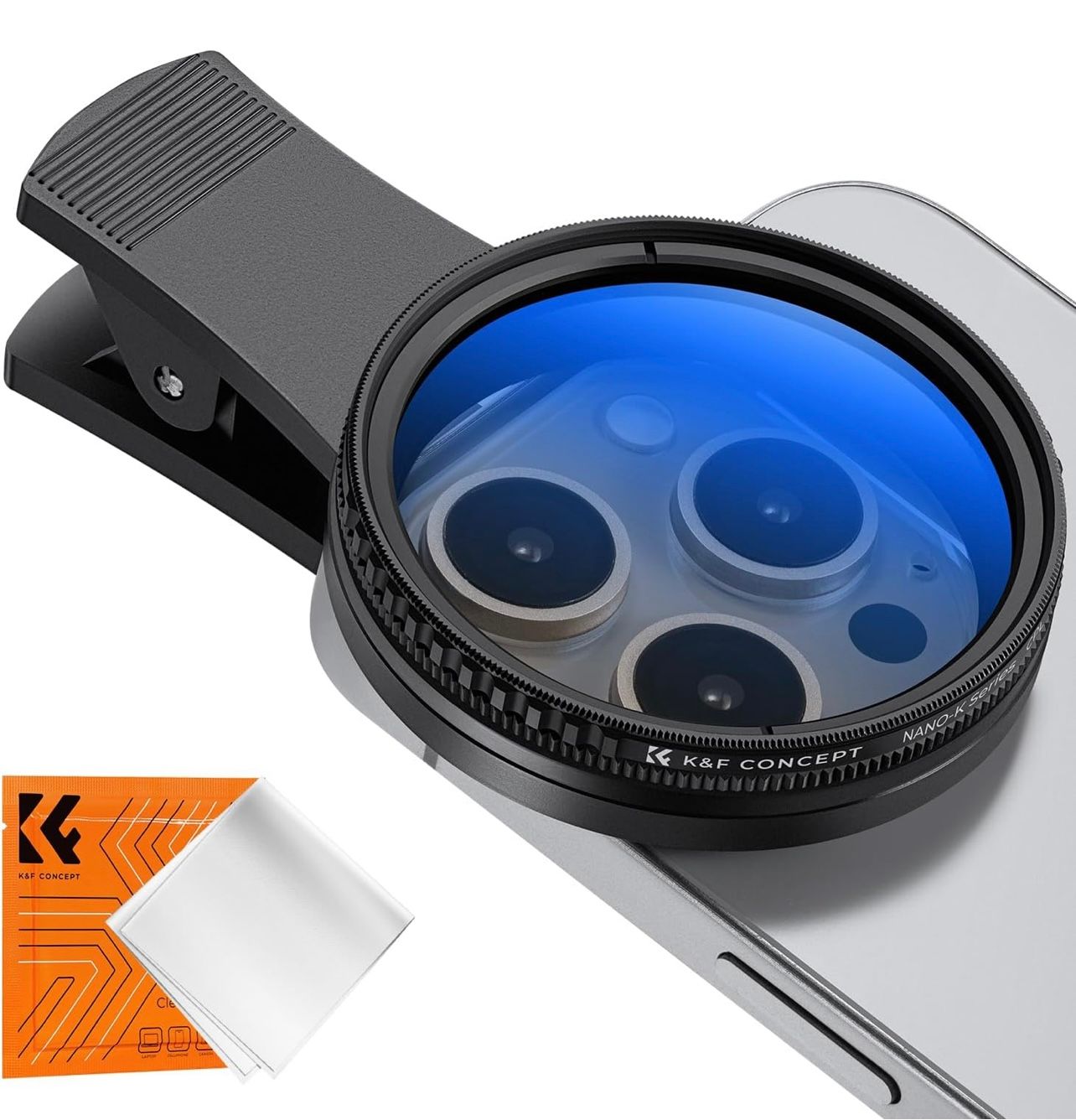 Kit de filtros para cámara de teléfono CPL con clip de 52 mm de K&amp;F Concept, filtro polarizador circular compatible con iPhone