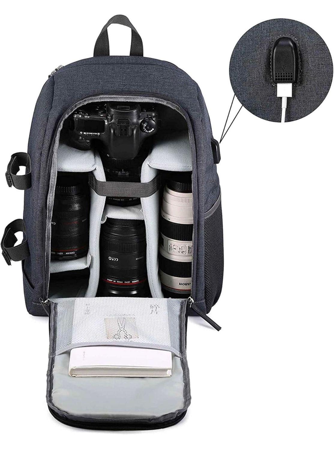 Mochila para cámara G-raphy Mochila para fotografía profesional de gran capacidad con compartimento para computadora portátil/soporte para trípode