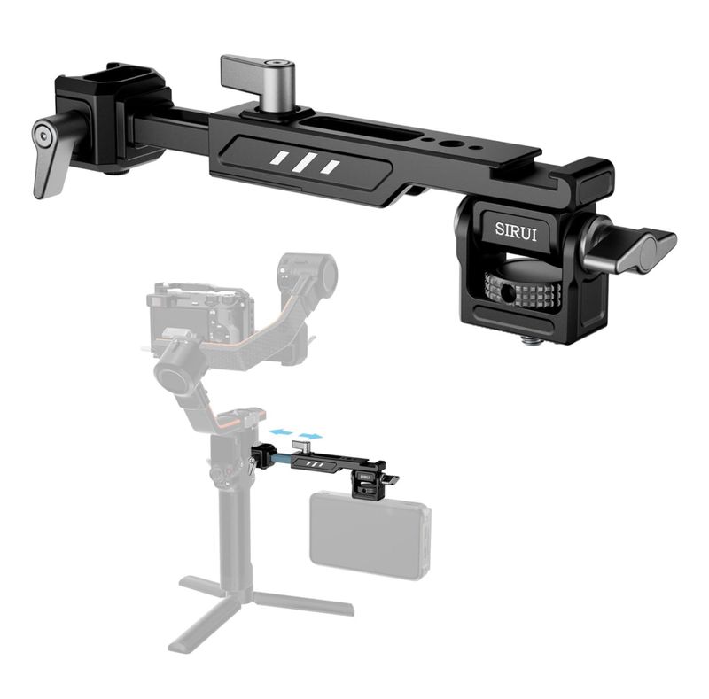 Soporte para monitor Sirui para DJI RS 4, RS 4 Pro, RS 2, RSC 2, RS 3, RS 3 Pro, RS 3 Mini con abrazadera NATO de liberación rápida, zapata fría, diseño antitorsión