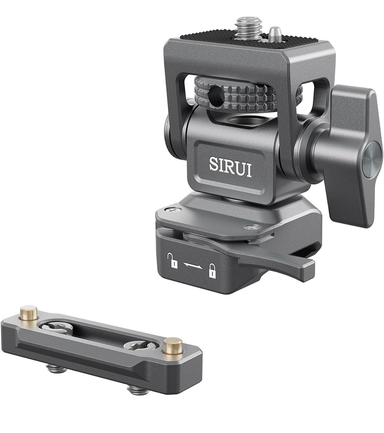 Soporte para monitor de cámara SIRUI con montaje para sistema NATO, soporte para monitor de campo giratorio de 360° e inclinable a 180° para monitor de 5” y 7”, riel NATO incluido