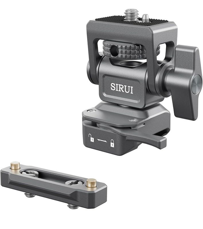 Soporte para monitor de cámara SIRUI con montaje para sistema NATO, soporte para monitor de campo giratorio de 360° e inclinable a 180° para monitor de 5” y 7”, riel NATO incluido