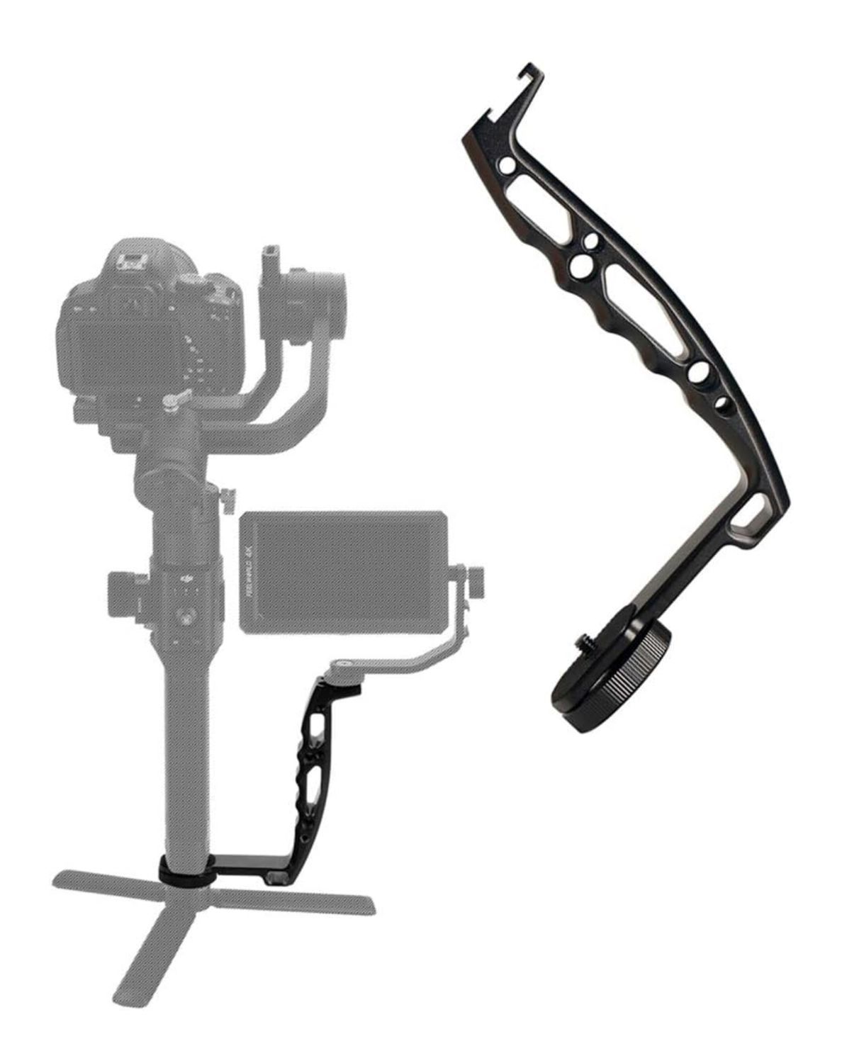 Empuñadura de cardán de mano DH03 con zapata fría para montar monitores, micrófonos, luz LED, etc. Compatible con DJI Ronin-S, Ronin SC 2, Zhiyun Weebill LAB, Crane 2, Plus, Moza Air Mini Dual Grip