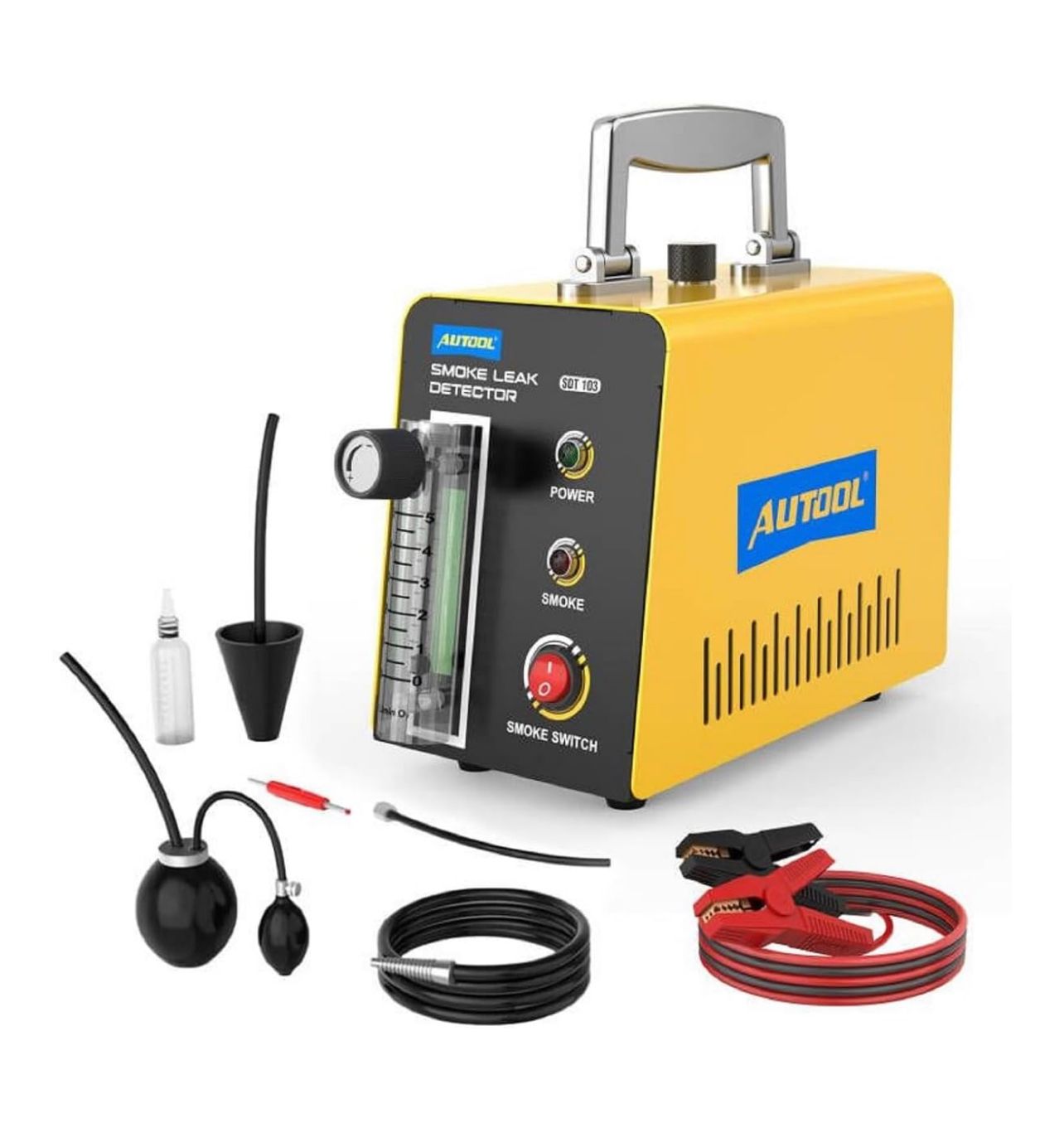 Detector de fugas de humo para automóviles, comprobador de diagnóstico de humo por vacío de evaporación, detector de fugas de combustible en tuberías compatible con vehículos de 12 V