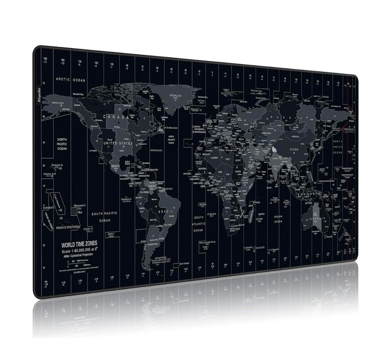 Alfombrilla de ratón para juegos de velocidad extendida, tamaño grande, 35,4 x 15,7 x 0,12 pulgadas, alfombrilla de escritorio con diseño personalizado, mapa del mundo