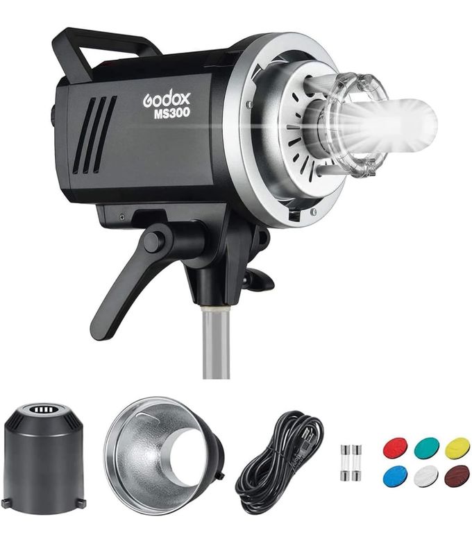 Luz estroboscópica Godox MS300 para fotografía, flash de estudio de 300 W, 2,4 G inalámbrico X, GN58, montura Bowens