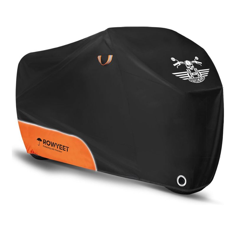 Funda para motocicleta impermeable para exteriores con orificios para cerradura, bolsa de almacenamiento con cremallera y diseño reflectante nocturno, se adapta a motocicletas de hasta 96,5&quot;