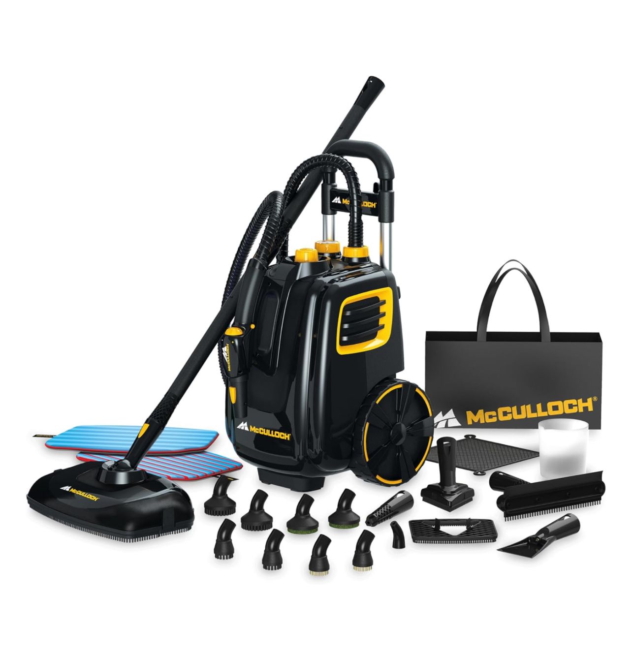 McCulloch MC1385 Limpiador a vapor de lujo con 23 accesorios, limpieza a presión sin químicos