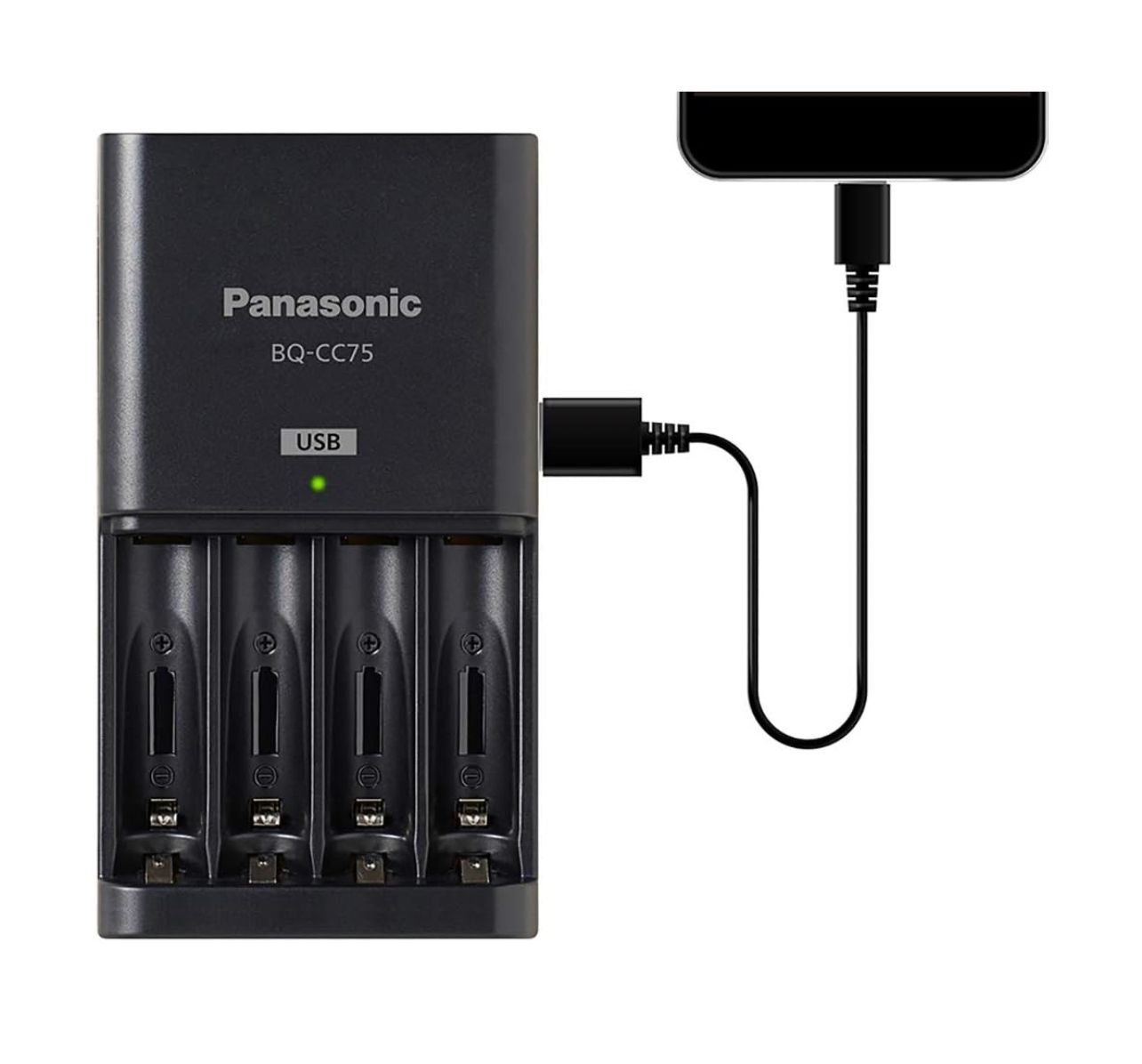 Cargador de batería individual avanzado Panasonic eneloop pro con puerto de carga USB