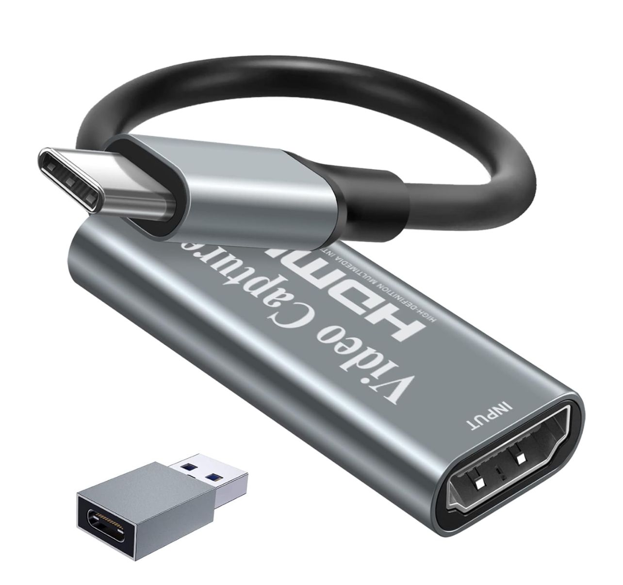 Tarjeta de captura de video, tarjeta de grabación de video 4K HDMI a 1080P USB C para grabadora de TV en streaming, compatible con Windows y Mac OS