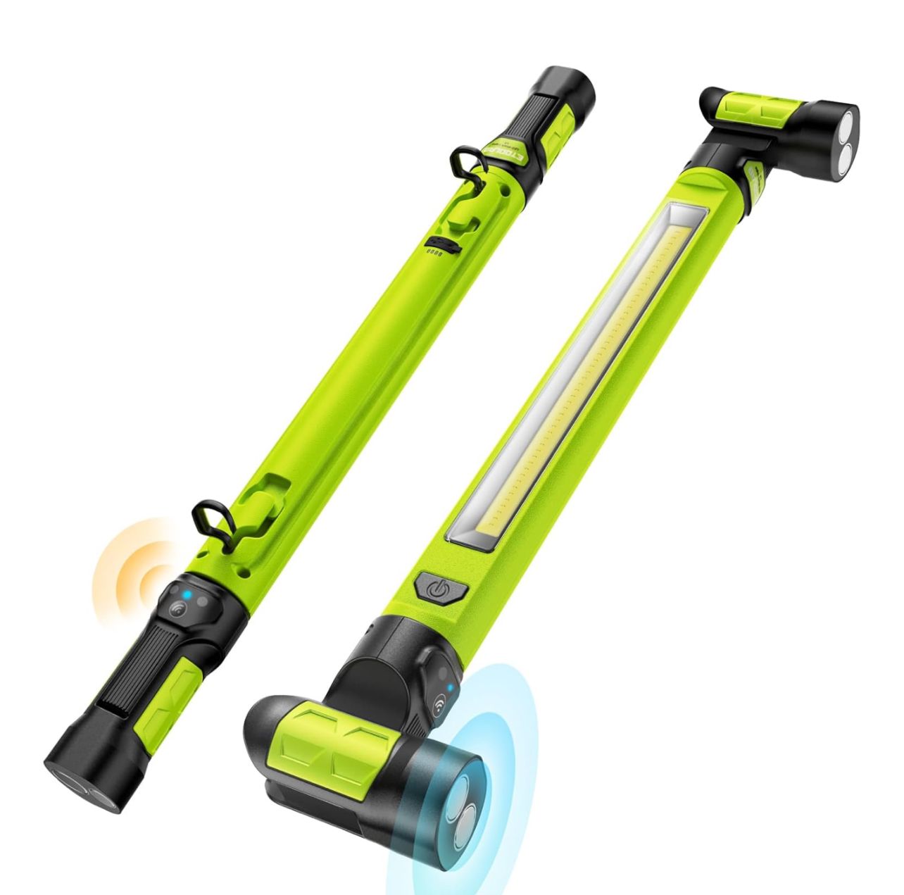Luz de trabajo LED de 3000 LM y 5200 mAh, luz de trabajo bajo el capó con ganchos, iluminación portátil, magnética, recargable e inalámbrica para el lugar de trabajo.