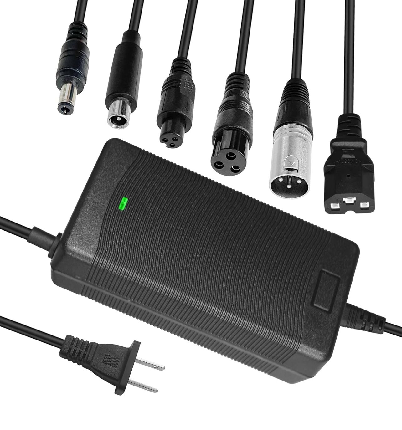 Cargador universal de 54,6 V y 2 A (6 enchufes) para baterías de iones de litio de 13S y 48 V, ideal para bicicletas eléctricas, scooters y bicicletas eléctricas.
