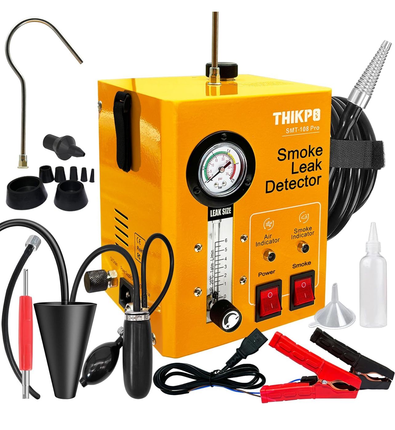 Detector de Fugas de Humo Automotriz con Compresor de Aire Integrado, Detector Profesional de Fugas de Humo para Autos