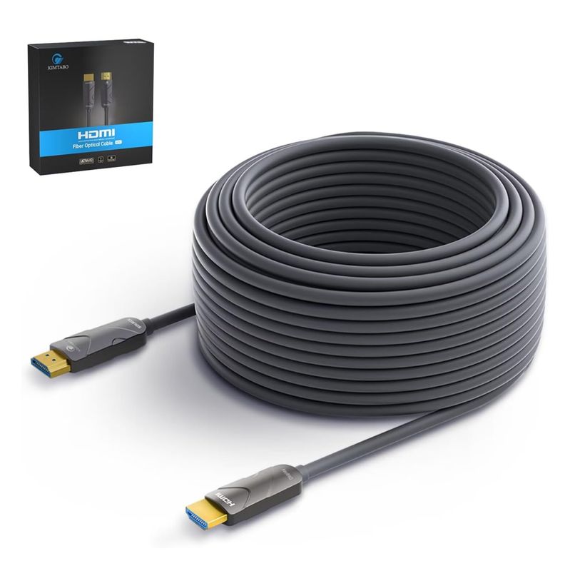 Cable HDMI 4K de 30 m, cable HDMI de fibra óptica (HDMI2.0b, 18 Gbps, 4K 60 Hz 4:4:4 RGB, 1080p), cable delgado activo unidireccional de ultraalta velocidad