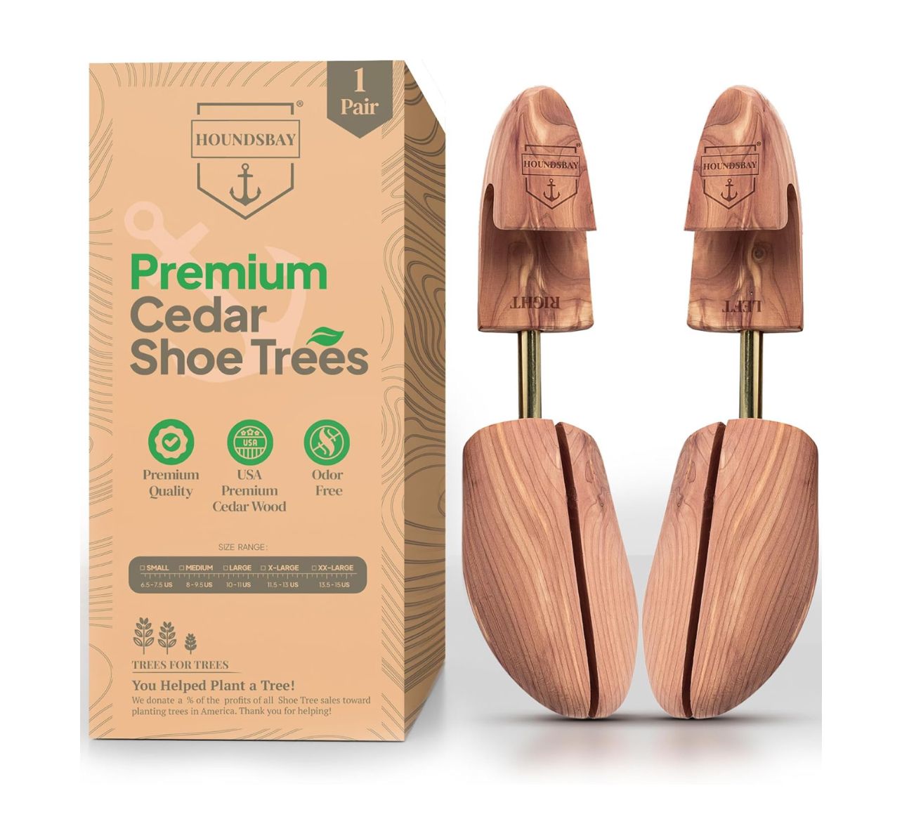 Hormas de Cedro HOUNDSBAY - Hormas para Hombre y Mujer, Zapatillas Deportivas, Ensanchadoras y Hormas