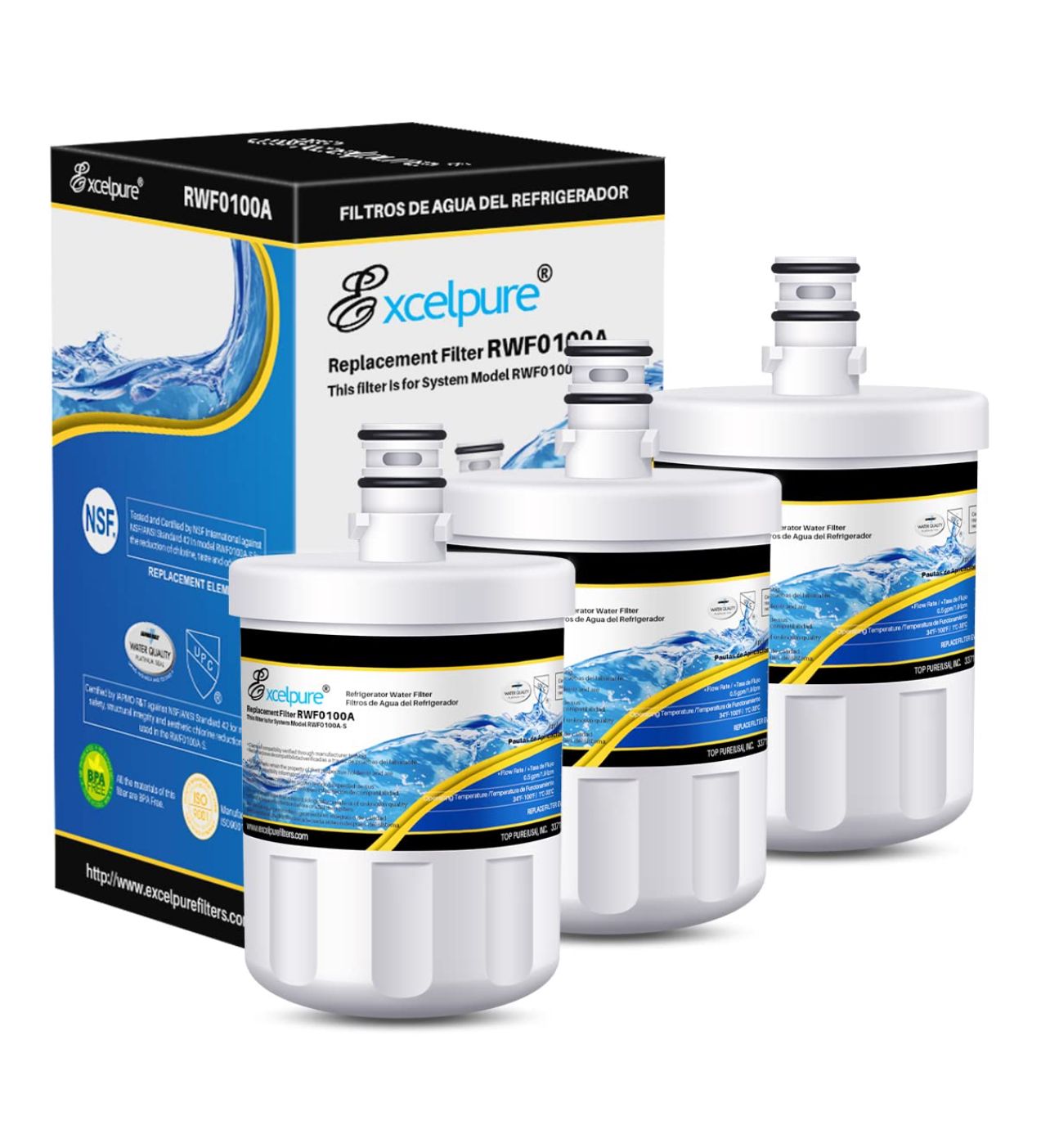 Unidad Filtro de agua para refrigeradores LG LT500P, 5231JA2002A, Kenmore 9890, LFX25974ST, GEN11042FR-08, RWF0100A, LFX25973ST, ADQ72910902, HDX FML-1, RFC0100A, LFX25973D, CLCH110