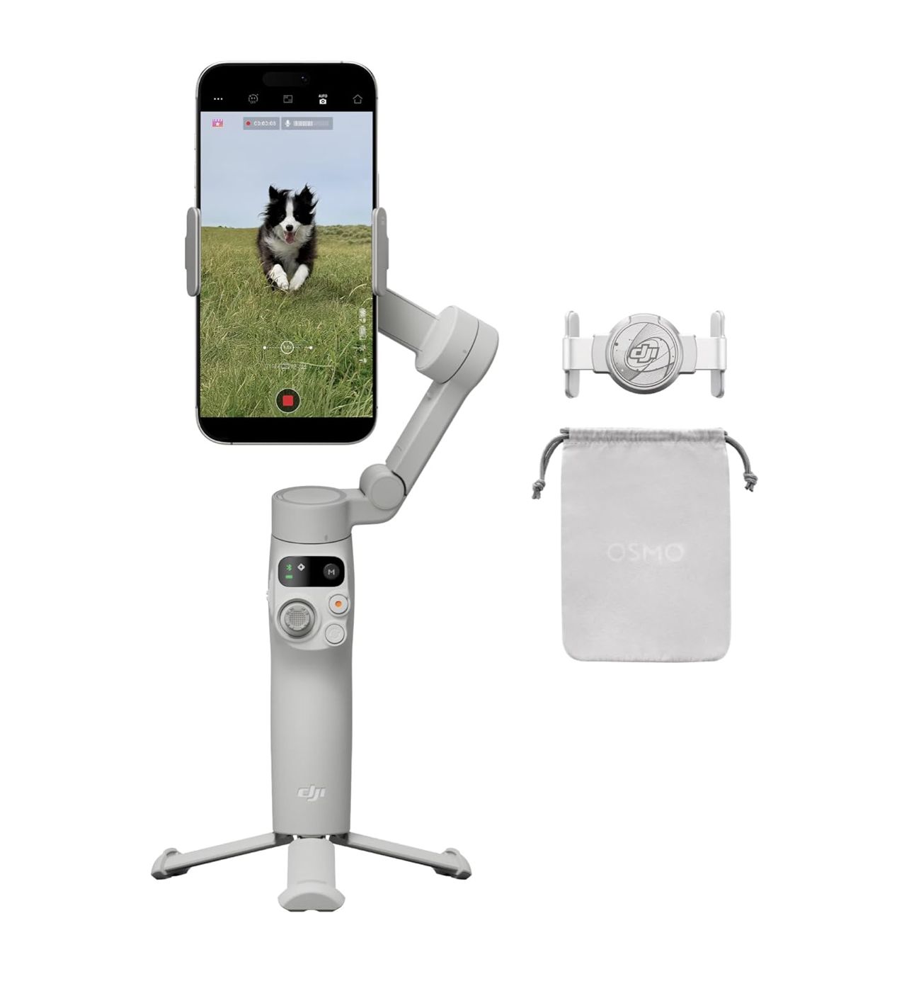 Estabilizador de cardán DJI Osmo Mobile 7 para iPhone y Android, trípode integrado, palo selfie, estabilizador de 3 ejes para teléfono, ActiveTrack 7.0, edición con un solo toque, 10 horas de uso