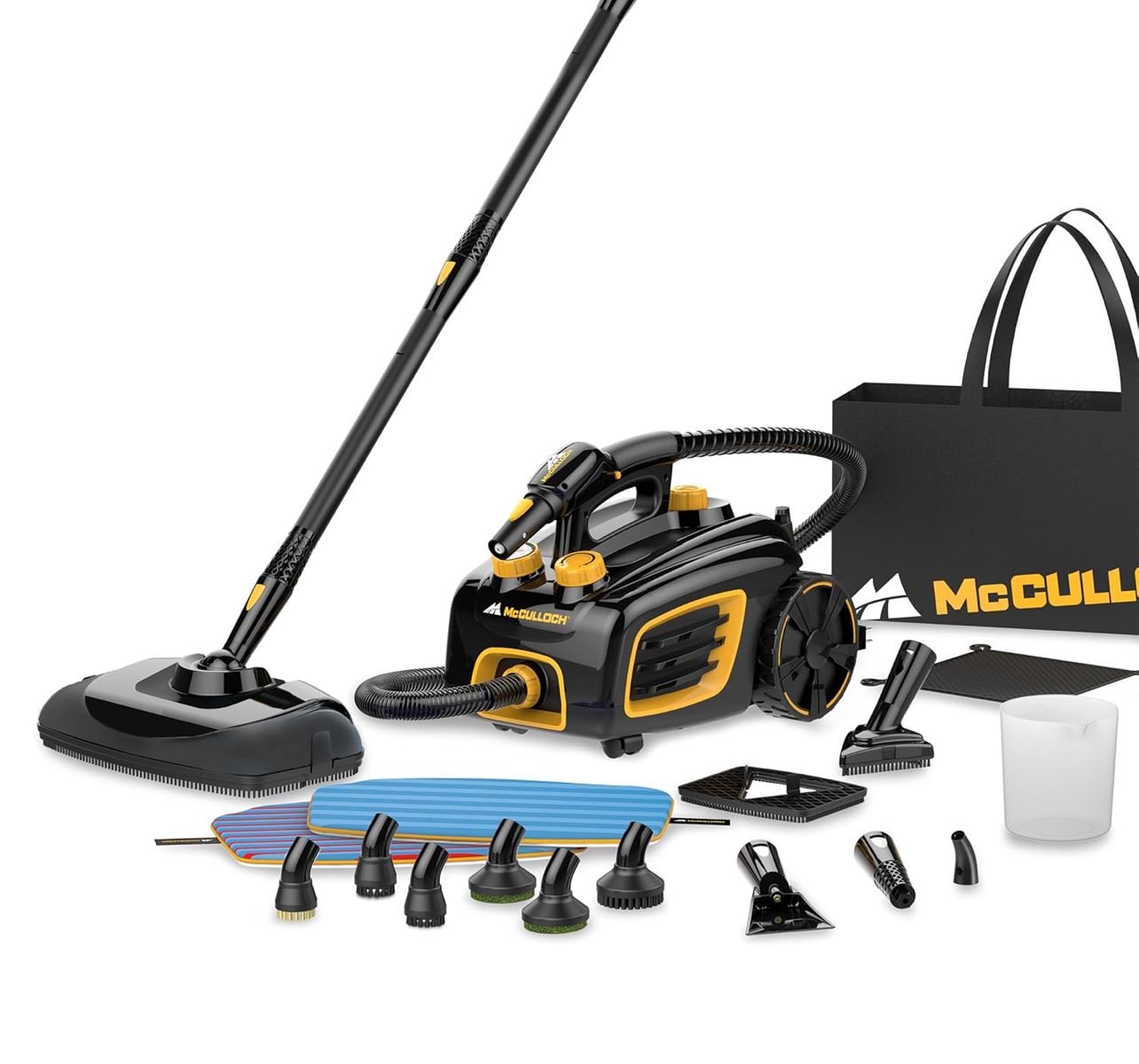 Limpiadora a Vapor McCulloch MC1375, 90 Minutos de Autonomía, 20 Accesorios