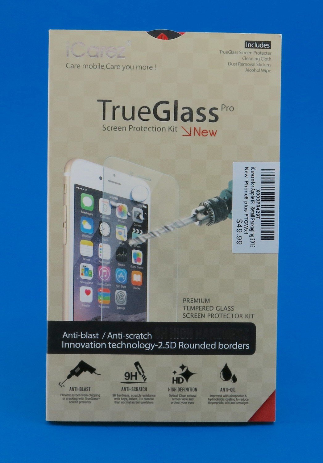 iCarez [Full Coverage Tempered Glass] for Apple iPhone 6 Plus 6S Plus 5.5&quot; Easy Install with Lifetime Replacement Warranty precio 40$ new, + case protector