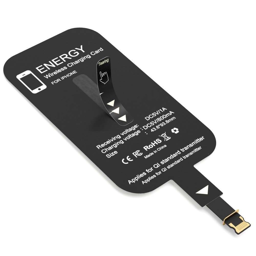 Wireless Receptor de Cargador Adaptador para iPhone, Color Nueva mejorada invitian Bobina de carga para fácil Qi Wireless Carga.