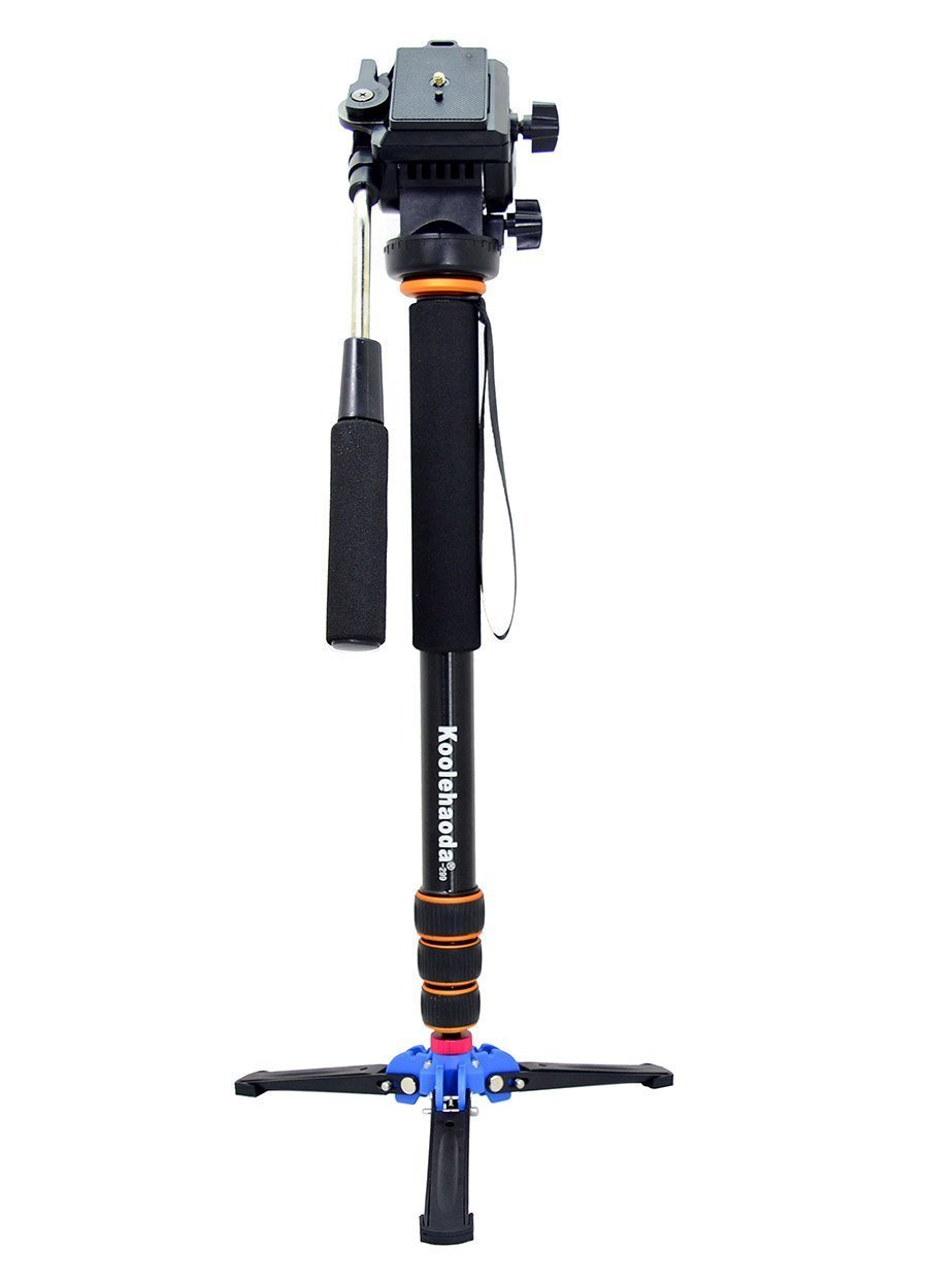 Koolehaoda Monopod de Aluminio + Fluid Video Head. Extends to height of 64 inch.
