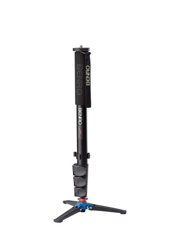 Benro Aluminum 4 Series Flip-Lock Monopod w/ 3-Foot Articulating Base + Neewer® Video Camera Fluid Drag Head with Sliding Plate