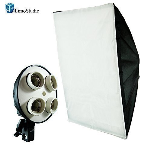 LimoStudio Photography Studio 20&quot; x 28&quot; Light Softbox Reflector with 4 socket Light Bulb Adaptor