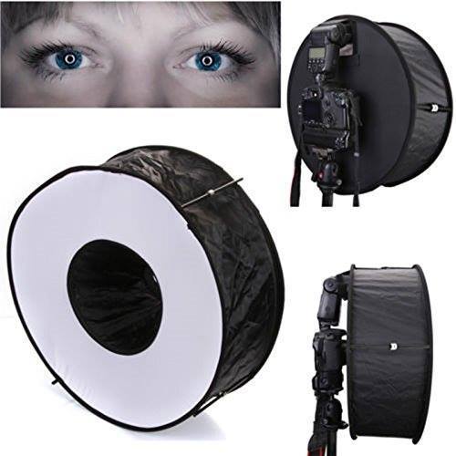 Liliday 18&quot;/45cm Easy-fold Macro Ring Speedlite Flash Light Softbox Diffuser Reflector