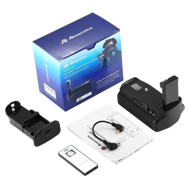 Powerextra Battery Grip for NIKON D3100/D3200/D3300/D5300 SLR Digital Camera With Infrared Remote Control