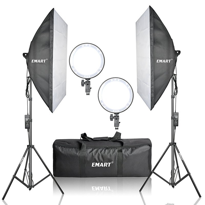 Emart Professional 252 Ultra High Powered Super Adjustable Bright LED Softbox Continuous Lighting Studio with 2 x Light Stand and Carry Bag