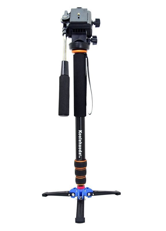 Koolehaoda Monopod de Aluminio + Fluid Video Head. Extends to height of 64 inch.
