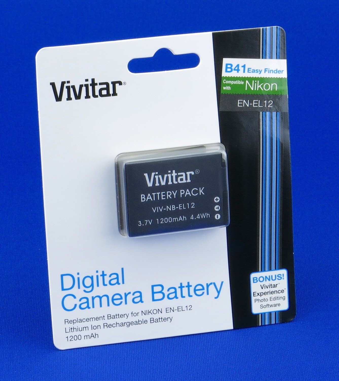 Vivitar EN-EL12 bateria para  Nikon Coolpix AW100, AW100s, AW110, AW110s, AW120, S9900, S9700, S9500, S9300, S9200, S9100, S6300, P330, P310, P300, S1200pj, S1000pj, S620, S31 cameras