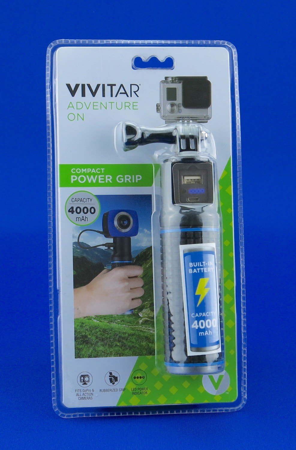 Vivitar APM-7582 4000mAh Compact Power Grip for GoPro or Action Cameras