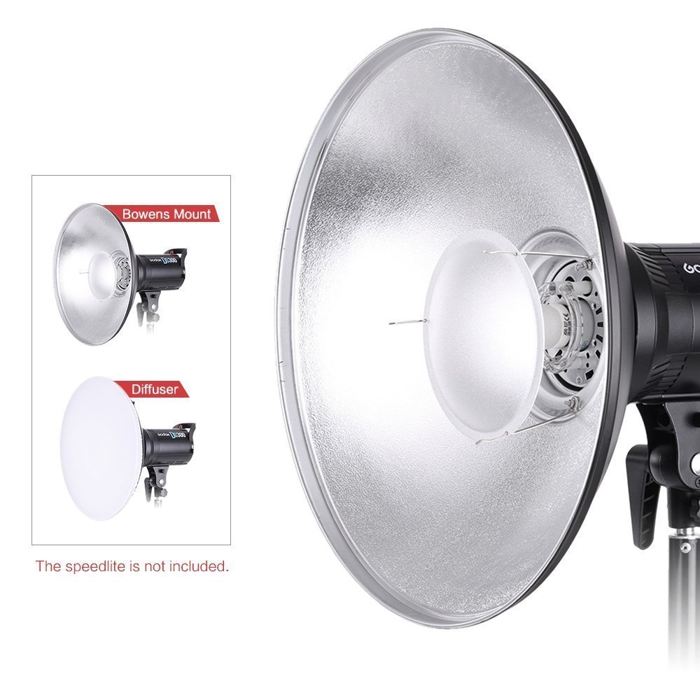 Andoer – 16&quot; Beauty Dish Reflector Luz estroboscópica Luz Iluminación para Bowens soporte Speedlite photogrophy Studio accesorio