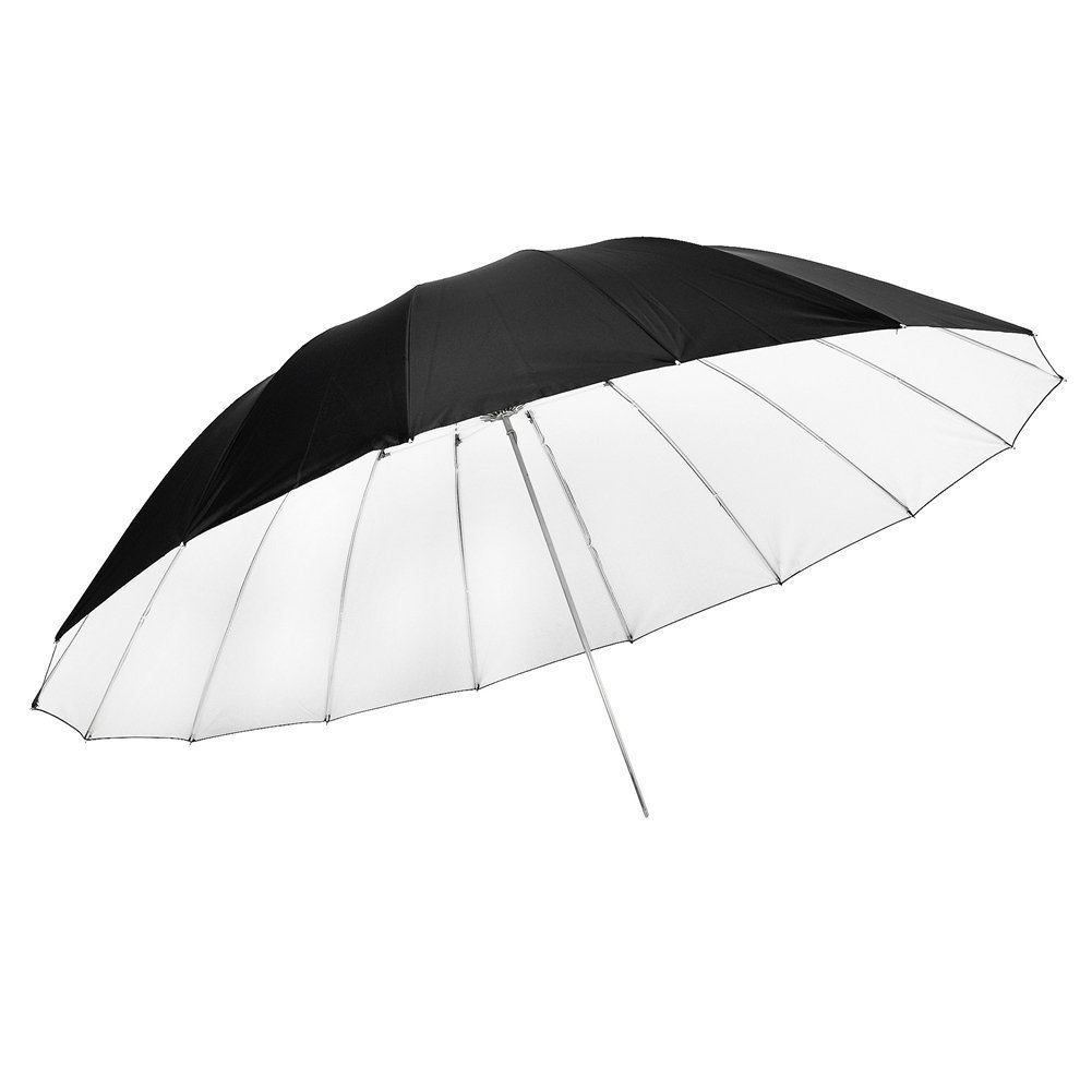 Neewer – 72&quot;/185 cm Plata Paraguas con Negro cubierta reflectante parabólica 16 Fibra de vidrio Costilla 7 mm Eje, incluye portátil bolsa