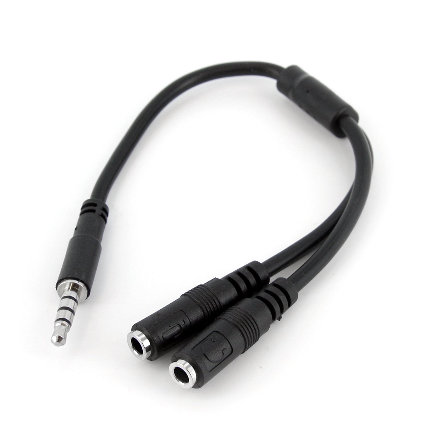Adaptador divisor de auriculares 3.5 mm 4-Pin a 2x 3-Pin 3.5 mm - M/F Cable N/A Negro