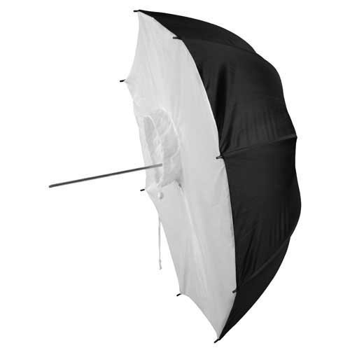 Fotodiox Premium Grade Studio Softbox Paraguas, 43-inch ( 110 cm ) Negro y Plata Reflectante con interior blanco neutro