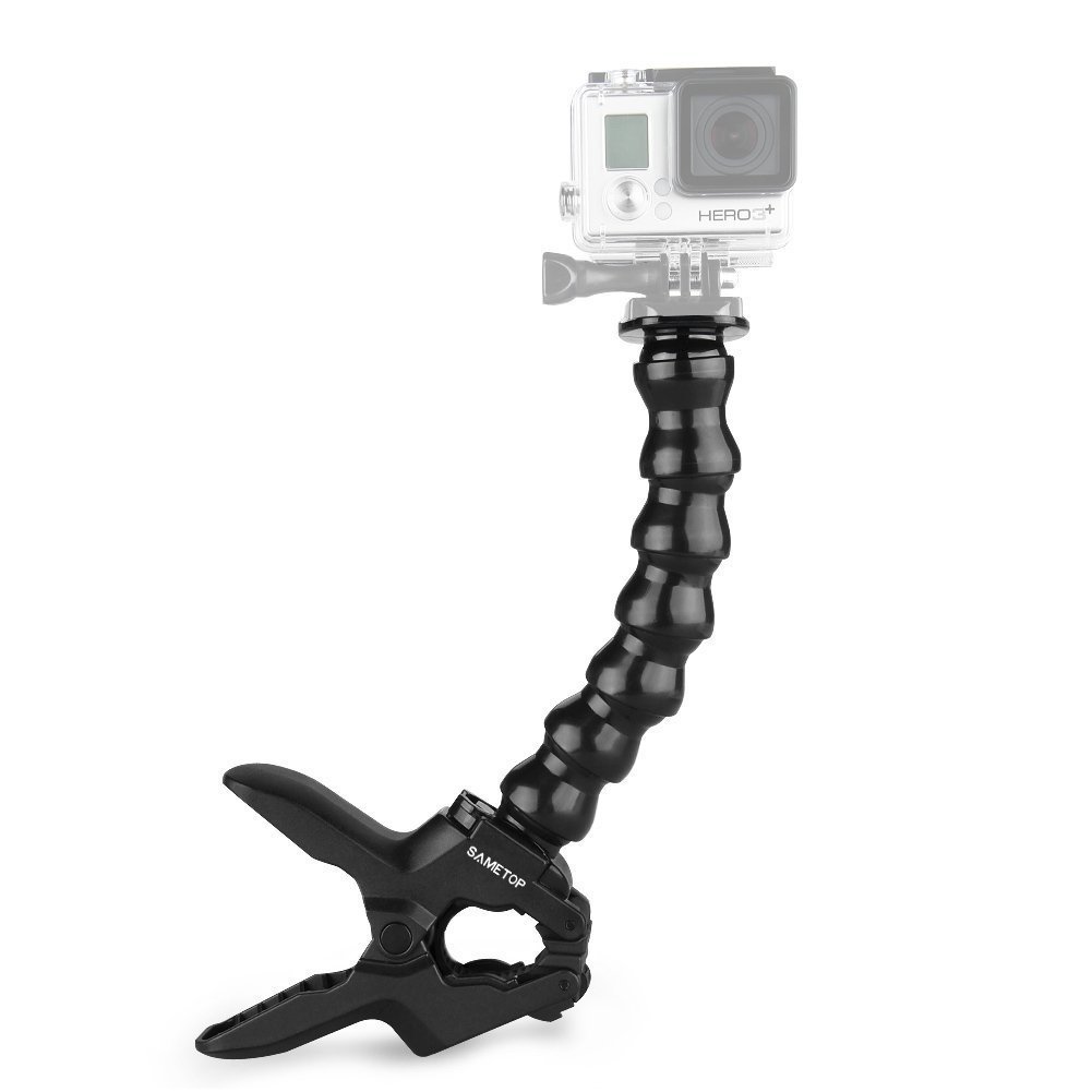 Jaws soporte flexible con pinza, con cuello de cisne adaptable para cámaras Gopro Hero 5, 4, Session, 3+, 3, 2, 1