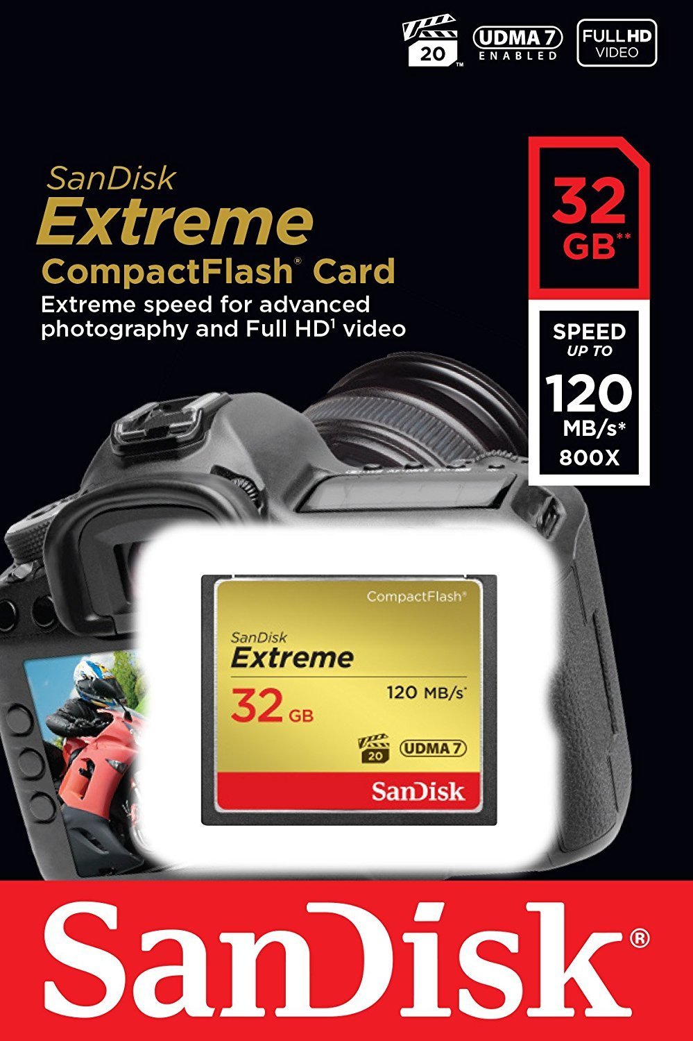 SanDisk Extreme Tarjeta CompactFlash - 32 Gb, 120 Mb/s