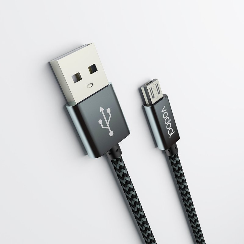 Micro USB Cable, vodool 10ft / 3m Premium Nylon Braided High Speed USB 2.0 A Male to Micro B Fast Charging Cord for Samsung, LG, Motorola, Nexus, HTC, Android Devices and More. (Black)