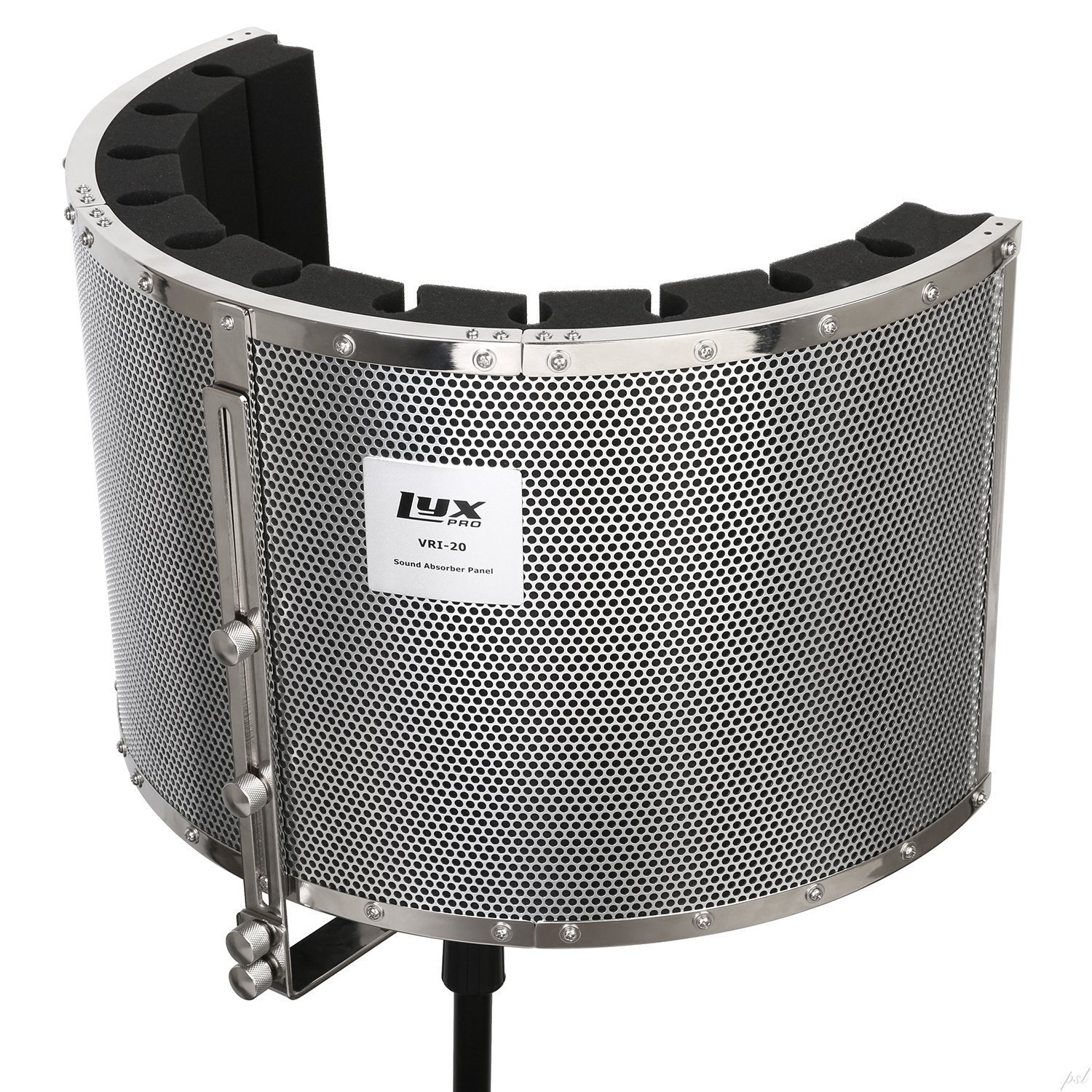 LyxPro VRI-20 Portable Acoustic Foam Isolation Microphone Shield, Sound Absorbing, Vocal Recording Panel, High Performance - Stand Mount