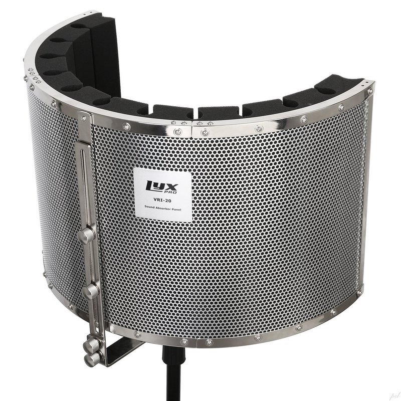 LyxPro VRI-20 Portable Acoustic Foam Isolation Microphone Shield, Sound Absorbing, Vocal Recording Panel, High Performance - Stand Mount