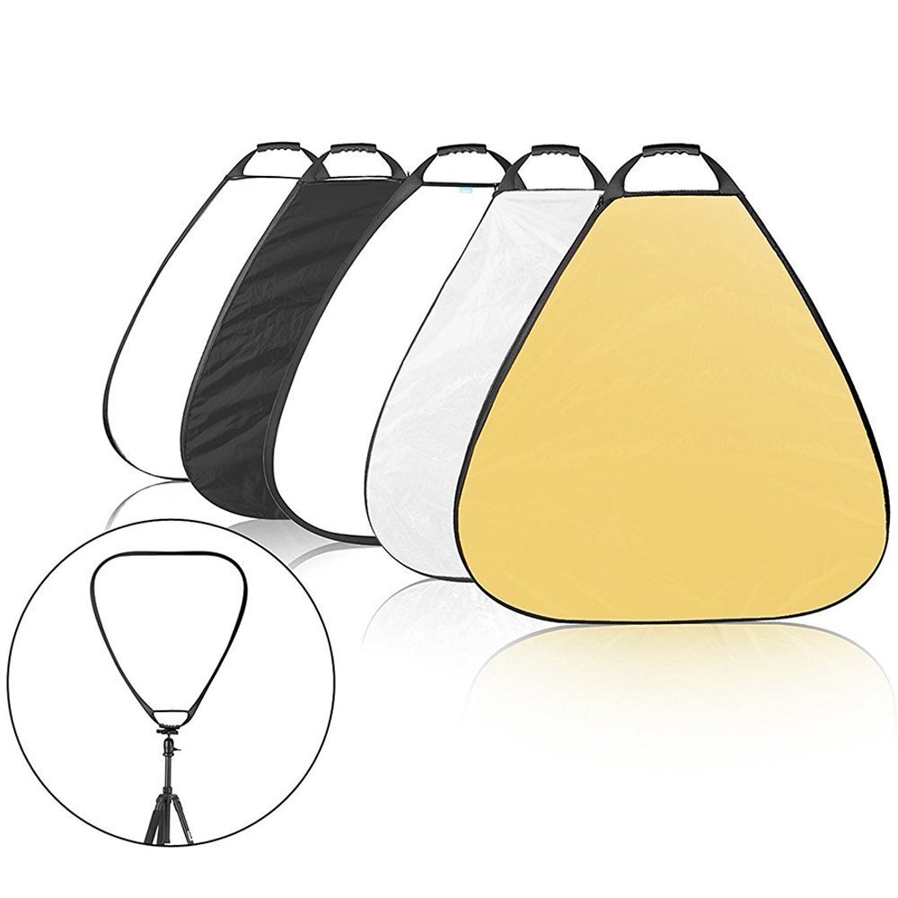 Selens 5-in-1 32 Inch (80 cm) Portable Triangle Reflector with Handle for Photography Photo Studio Lighting &amp; Outdoor Lighting