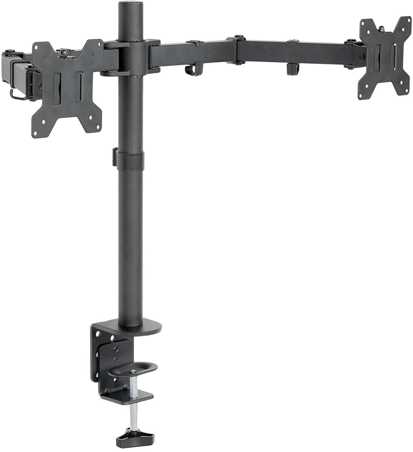 Dual LCD LED Monitor Desk Mount Stand Heavy Duty Fully Adjustable fits 2 / Two Screens up to 27&quot;