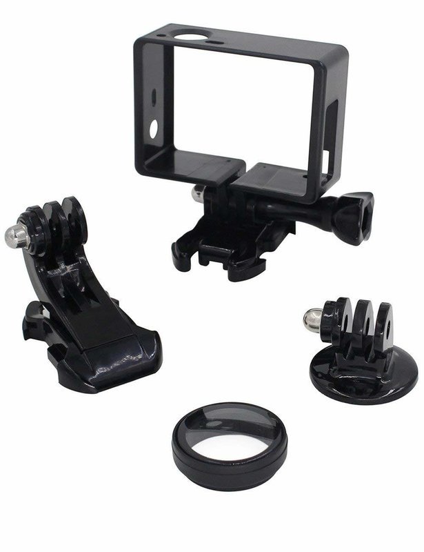 Frame Mount for GoPro Hero 4, 3+, and 3 All Slots Fully Accessible - Light and Compact Housing - Includes a Large Thumbscrew / Tripod Mount / J hook / UV Filter Lens Protector