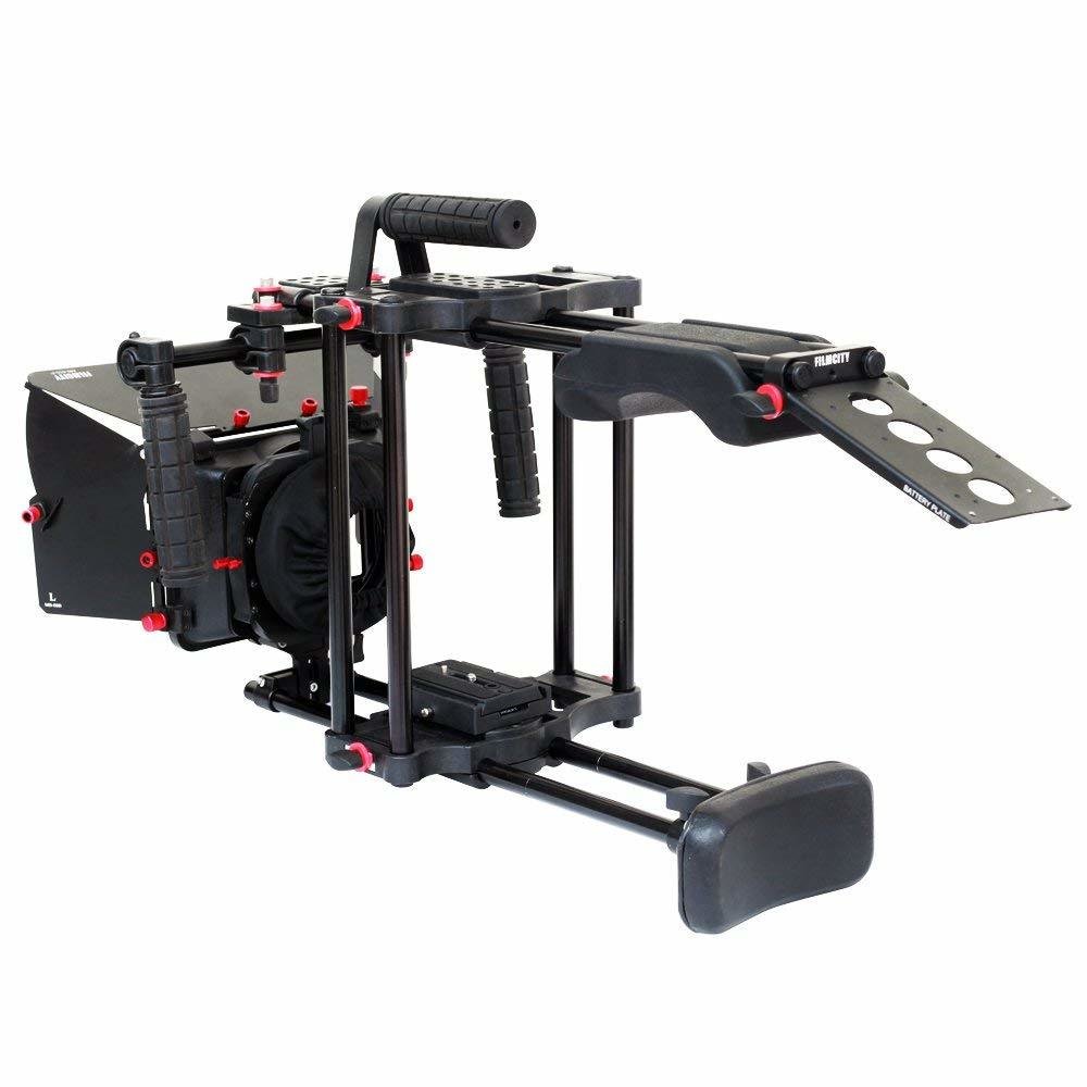FILMCITY Belly Cruzer Camera Shoulder Mount | Shoulder Rig Support for Video DV HD DSLR Cameras | Mattebox