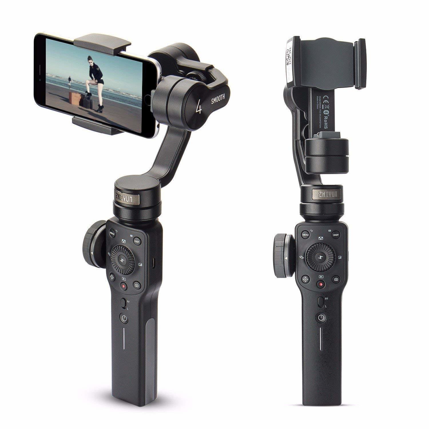 Zhiyun Smooth 4 3-Axis Gimbal Stabilizer for Smartphone iPhone X Samsung S8, w/Focus Zoom Wheel PhoneGo Mode Two-way Charging New Smooth-Q/III