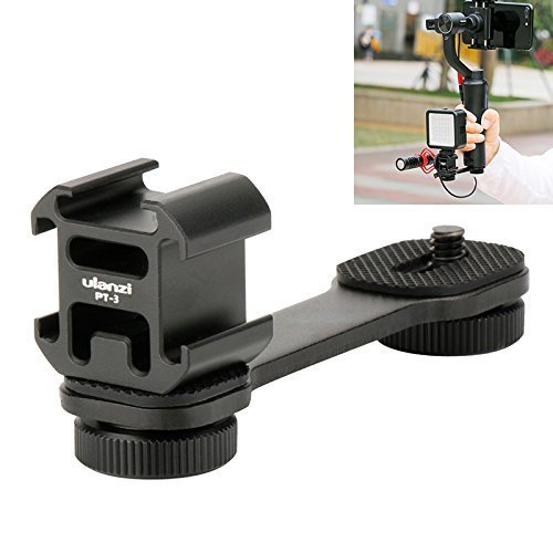 Triple Hot Shoe Mounts Bracket Microphone Extension Bar for Zhiyun Smooth 4/Feiyu Vimble 2/DIJ OSMO Mobile 2/Smooth Q