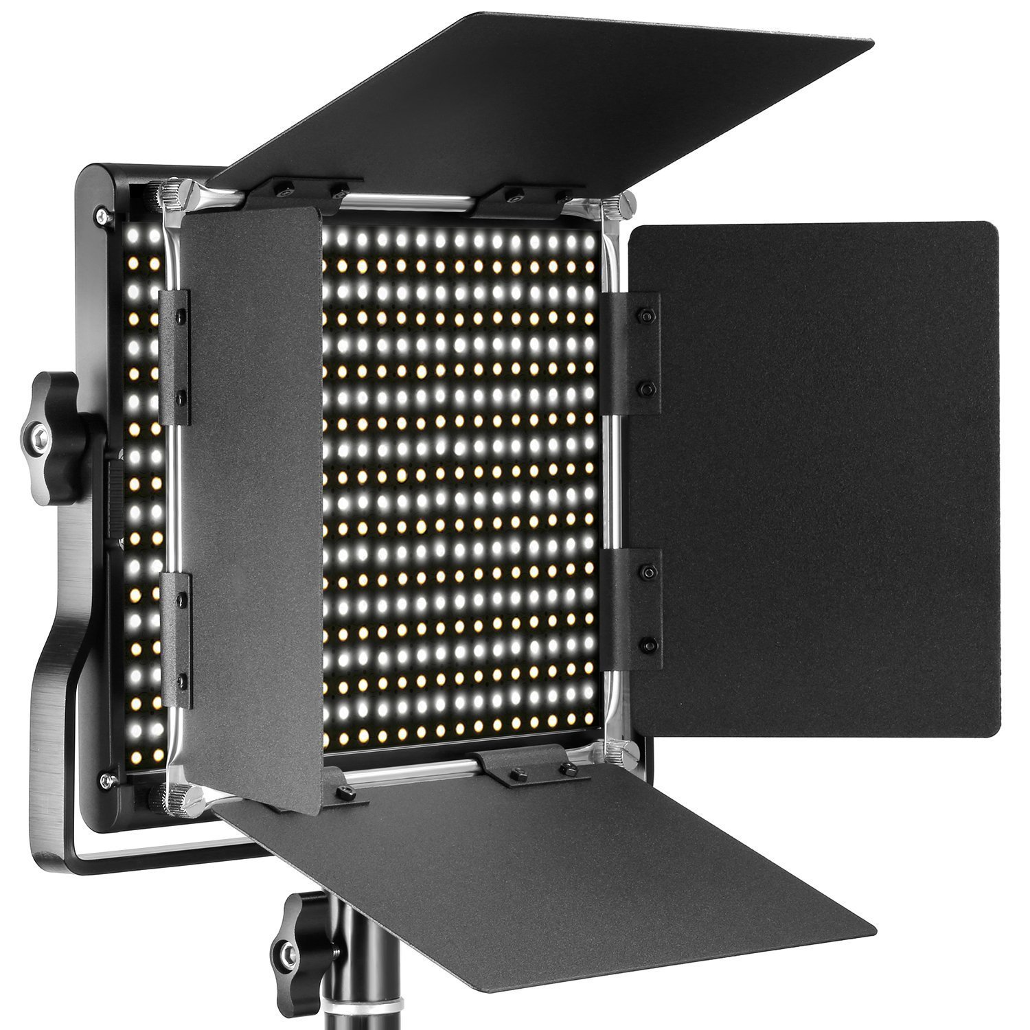 Neewer Bi-color 660 LED Video Light and Stand Kit Includes: 3200-5600K CRI 96+ Dimmable Light with U Bracket and Barndoor
