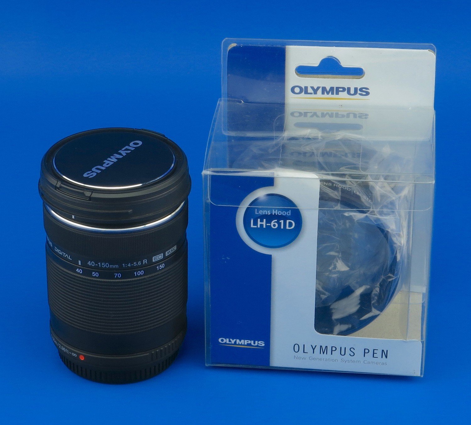 Olympus 40–150 mm F4.0 – 5.6 R lente de zoom para Olympus y Panasonic Micro 4/3 Cámaras + Hood